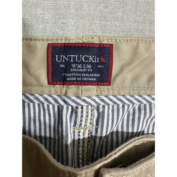 UNTUCKit Don Santiago Straight Fit Men's Size 36x30 Pants 40292 Tan - Picture 4 of 7